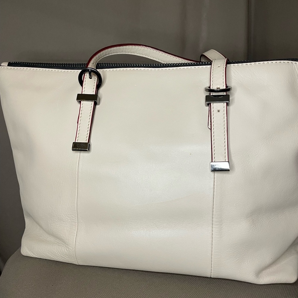 Antonio Melani “Sierra” White Leather Tote